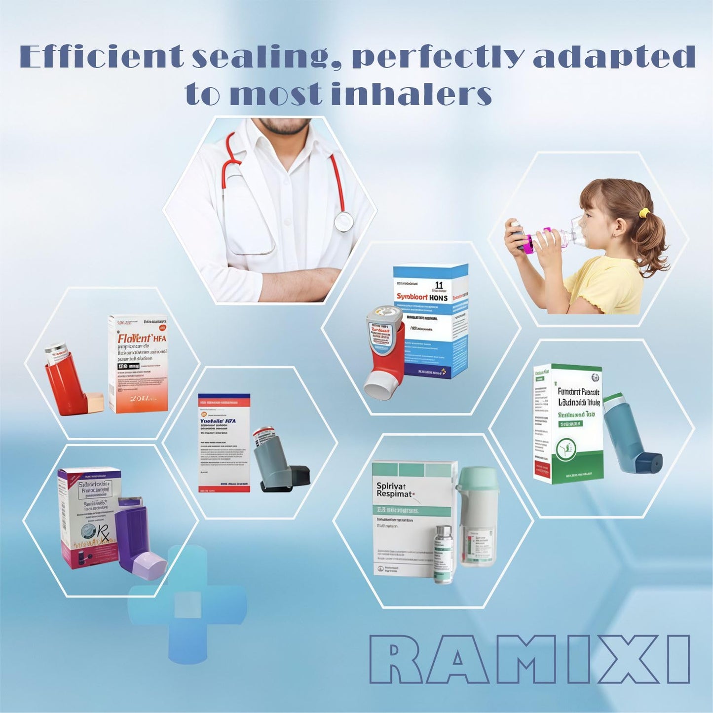 Ramixi Inhaler Spacer for Adult and Kids NESSI OTC SPACER (Panda/Green/kids)