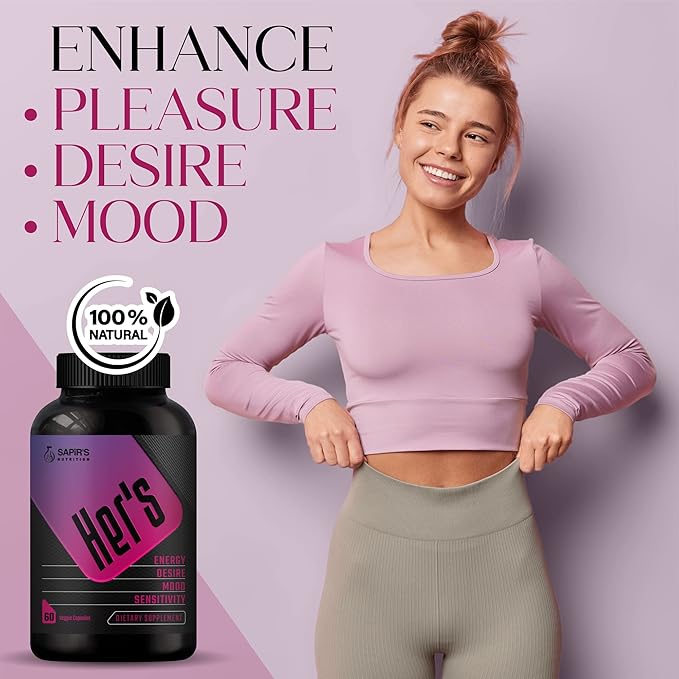 Female Libido Booster for Women - Increase Passion, Desire & Excitement - Relieve Stress, Reduce Dryness & Heighten Sensitivity, Hers Hornygoatweed Energy Supplement for Women in the Mood Enhancer