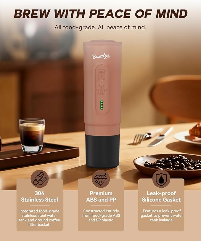 H02 PRO Portable Espresso Maker, Mini Electric Coffee Maker Compatible with Ground Coffee & NS Capsule, Christmas Gift, 20 Bar Travel Espresso Machine with Self-Heating for Camping, RV