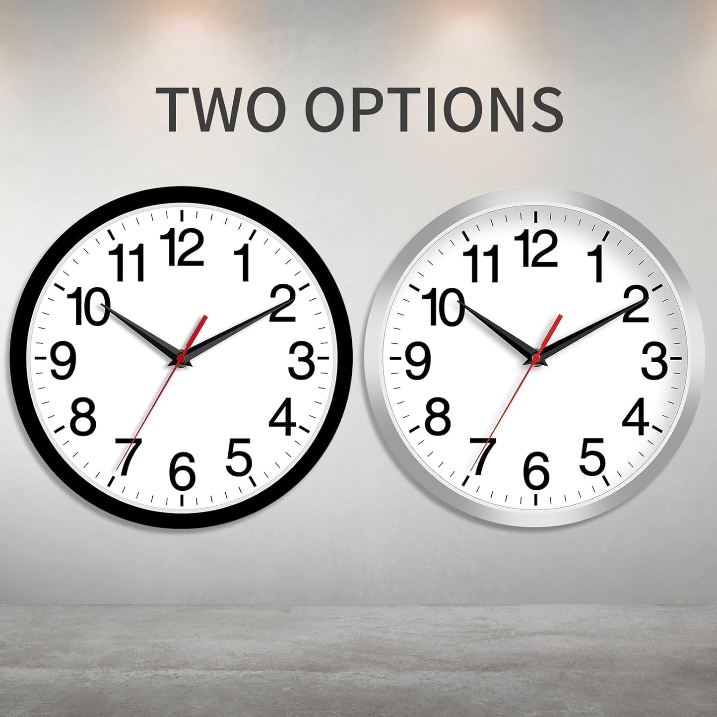 Wall Clock Modern 8 Inch Battery Operated Silent Non Ticking Small Analog Clock for Living Room Office Home Bedroom Kitchen Bathroom(Black)