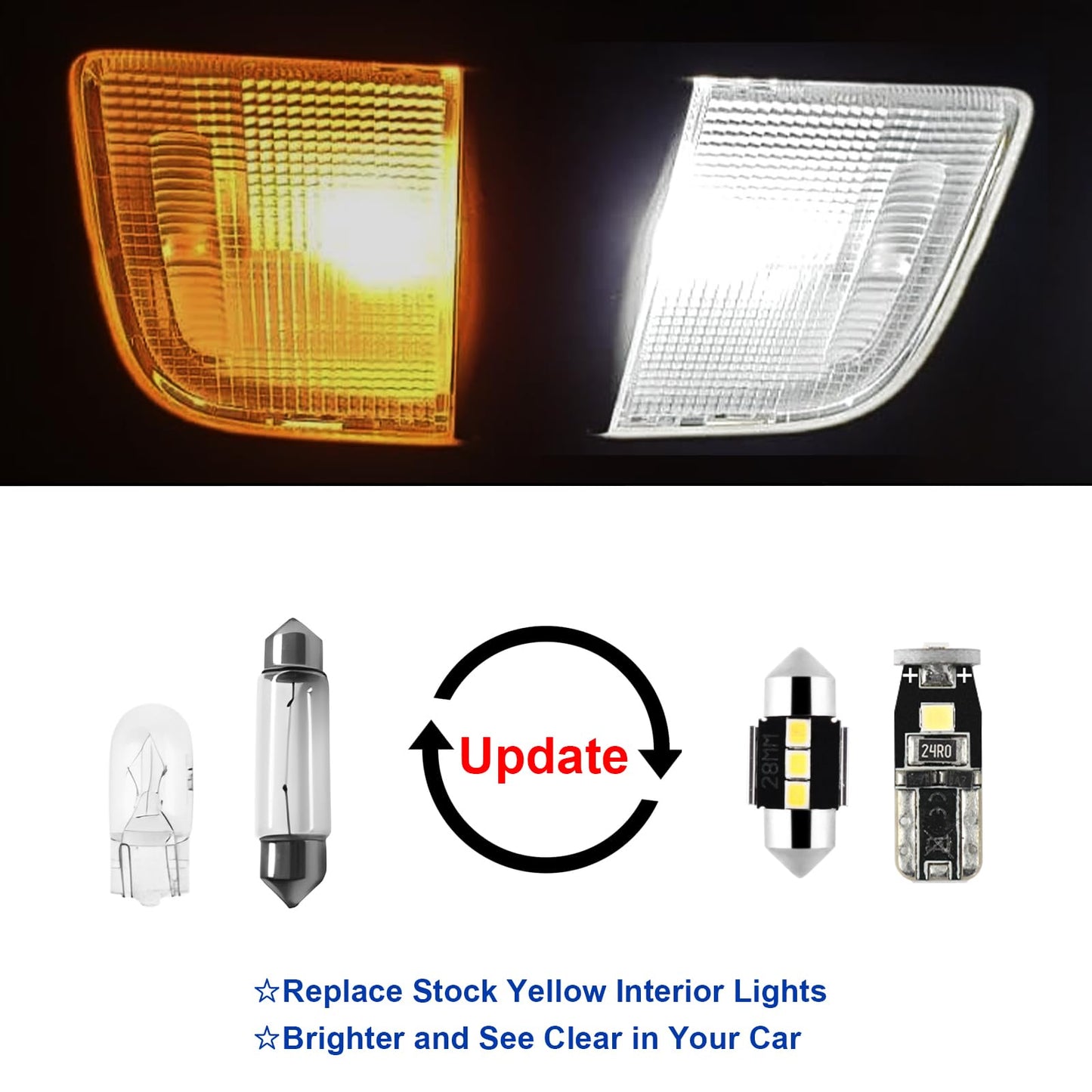 Easy Eagle 8 Pcs Super Bright 6000K White Led Interior Light: Bulbs Kit Package For 2018 2019 2020 2021Toyota C-Hr Chr Lighting Package Kit Includes Light Accessories + And Install Tool