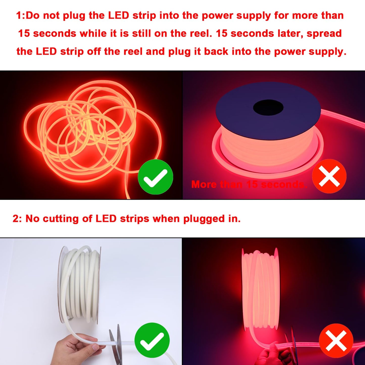 BENLUN AC 110V COB LED Strip Lights Outdoor Waterproof 65.6ft, Red Super Bright 200W LED Rope Light, IP65 Flexible Cuttable, for Bedroom Garden Commercial House Gaming Room Decor