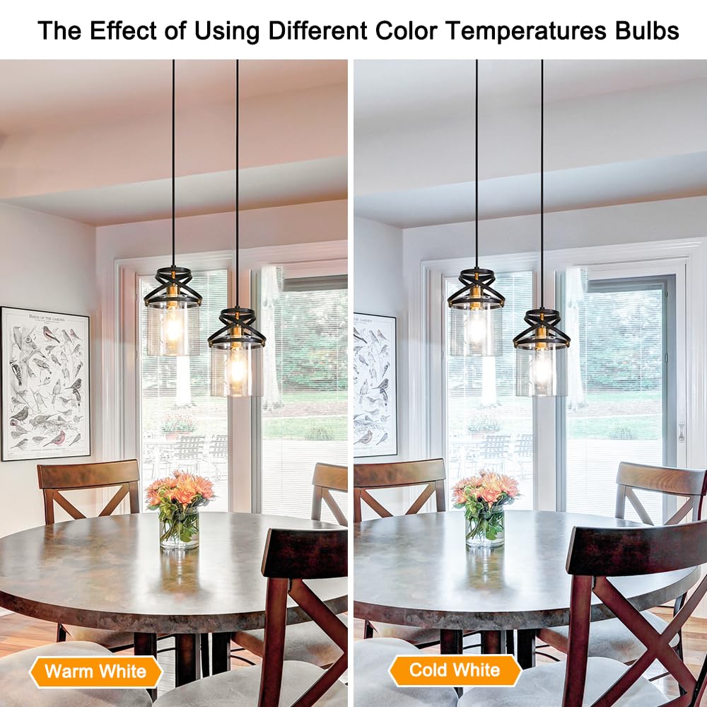 Black Kitchen Pendant Lighting Over Island  Modern Glass Pendant Lighting  Hanging Lights For Living Room Set Of 2  Pendant Lights Kitchen Island 2 Pack  Pendant Lamp For Dining Room  Hallway  Sink