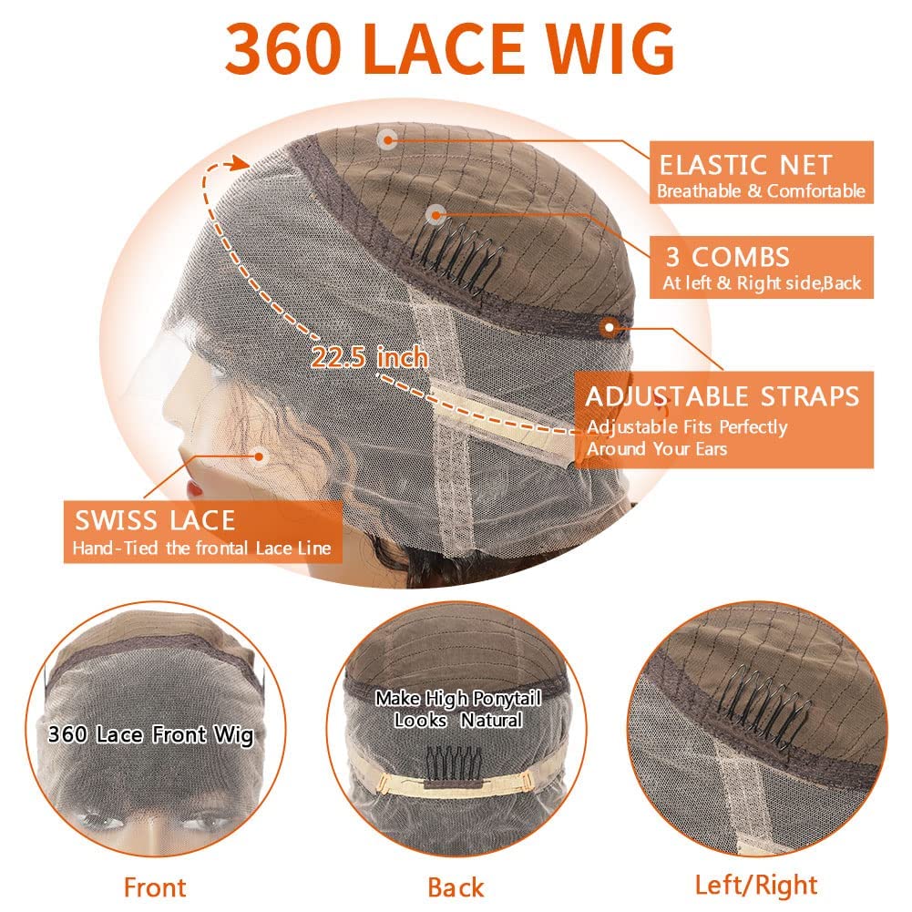 UPIGUILK HD 360 Lace Front Wigs Human Hair Pre Plucked Full Lace Wigs For Black Women Human Hair Frontal Wig Human Hair 180 Dens