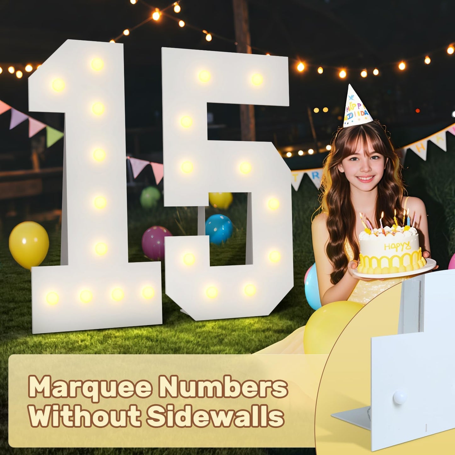 Bugame 4Ft 45 Marquee Numbers  Big Light Up Numbers For 45Th Birthday Decorations  Warm Light 4 Feet Tall For Anniversary Party Decor