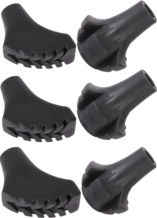 Trekking Poles Tips Set - Pack of 6 to 8 Replacement Rubber Trek Cane Tips Protectors Fit Most Walking Hiking Sticks - 11 ...