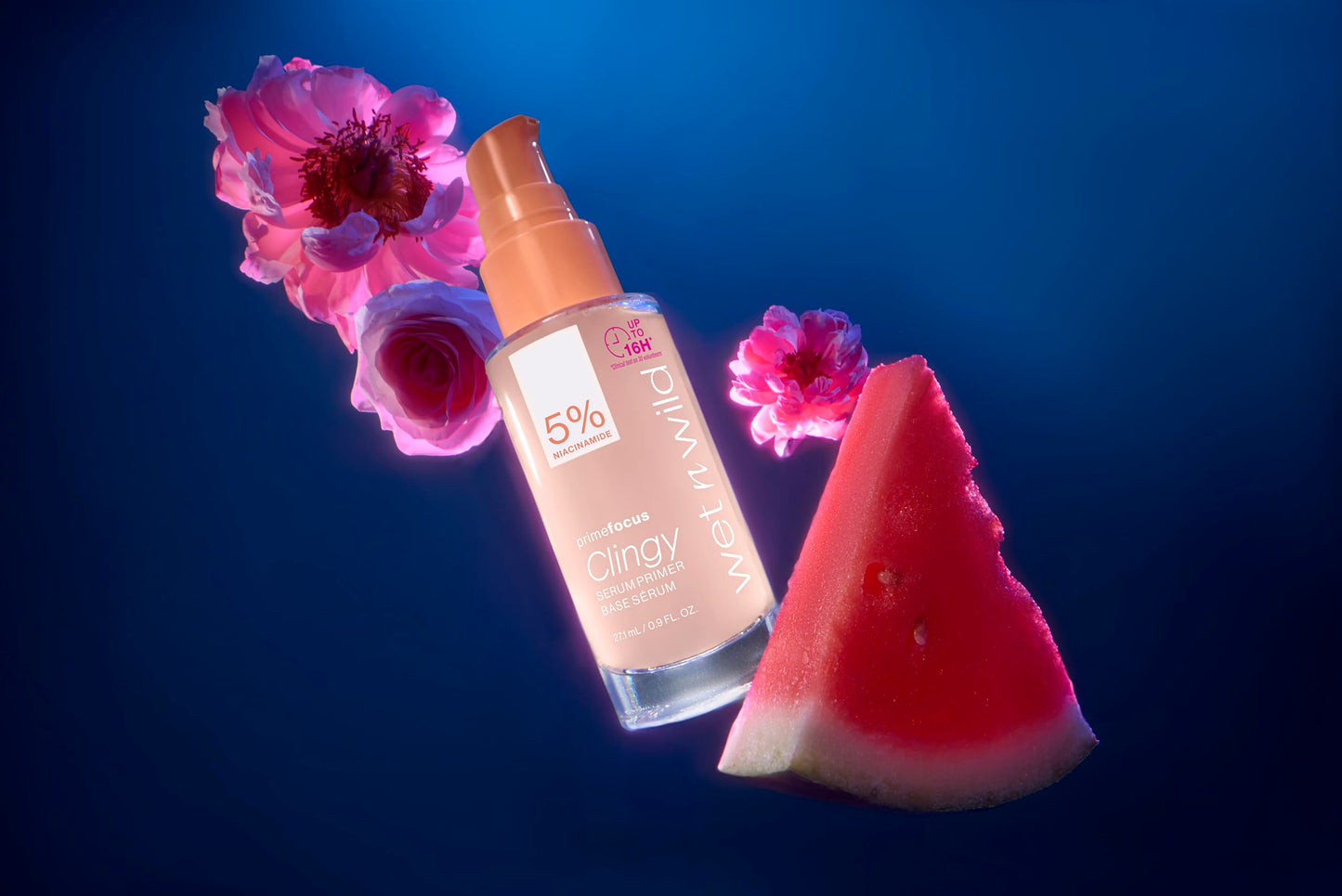 wet n wild Prime Focus Clingy Serum Primer, Hydrating & Brightening with 5% Niacinamide & 8% Glycerin, Long-Lasting 16-Hour Wear