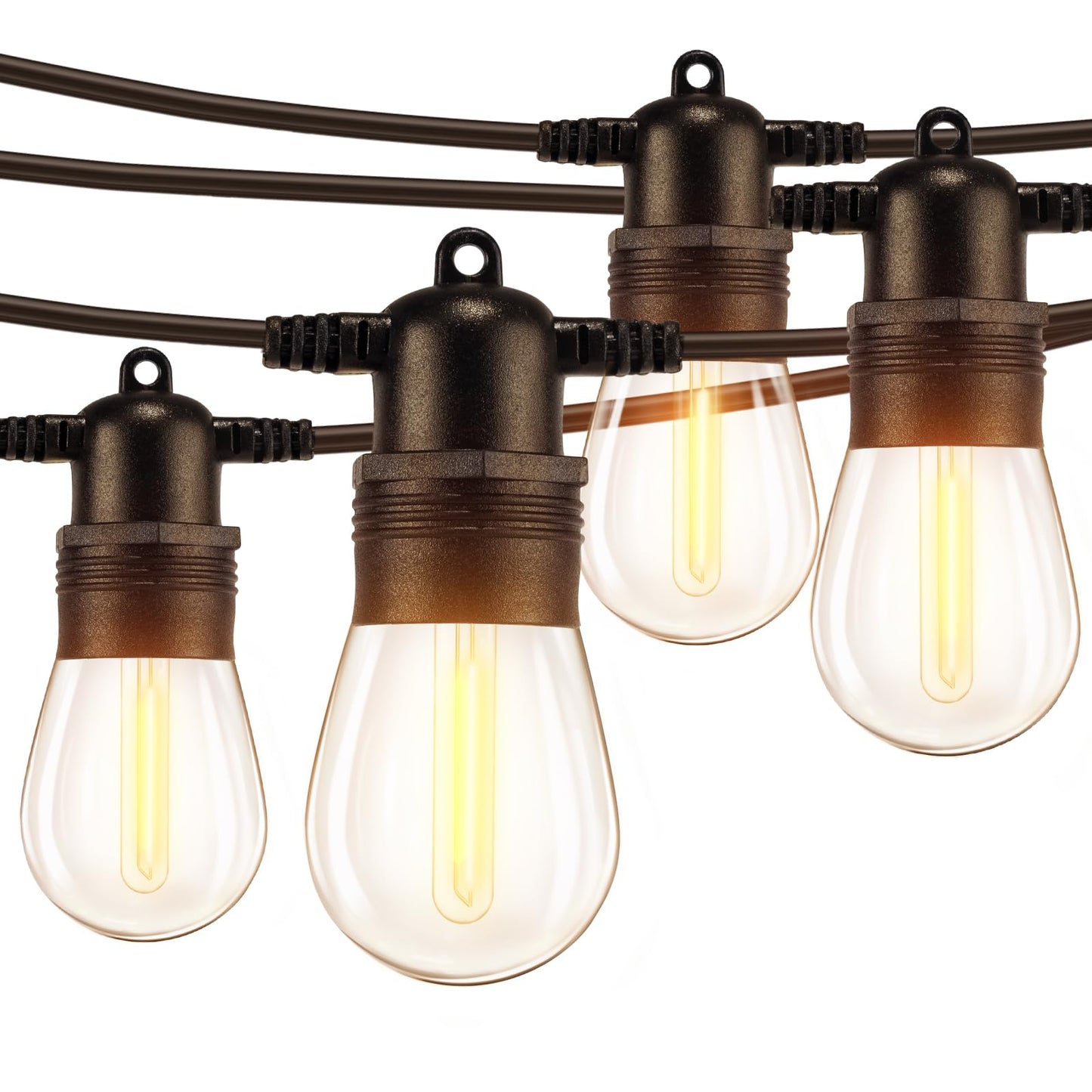 Ollny Outdoor String Lights, 50FT Waterproof Patio Lights, 15 Shatterproof Bulbs, Warm White, Model ASS14-05015-C