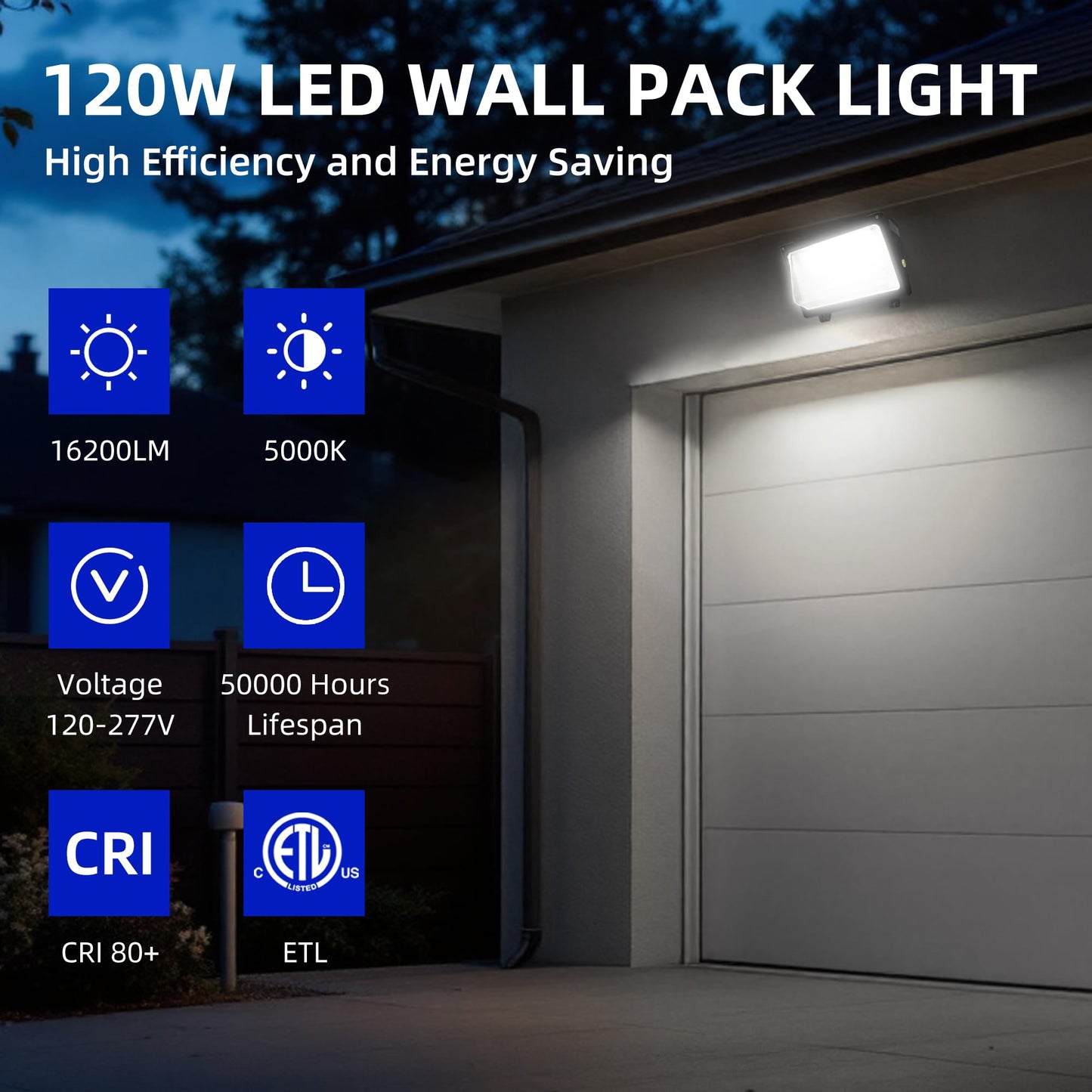 Hykolity 120W Led Wall Pack Light, 16200Lm, Dusk-To-Dawn Sensor, Waterproof, Brown, Model Wpa-0502
