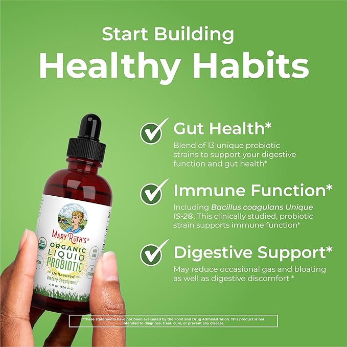 MaryRuth's Medium Triad of Health: Morning Multivitamin Raspberry (32oz), Nighttime Multimineral Coconut (15oz), & Probiotic Drops (4oz) | Vegan Vitamins for Bedtime, Beauty & Overall Health
