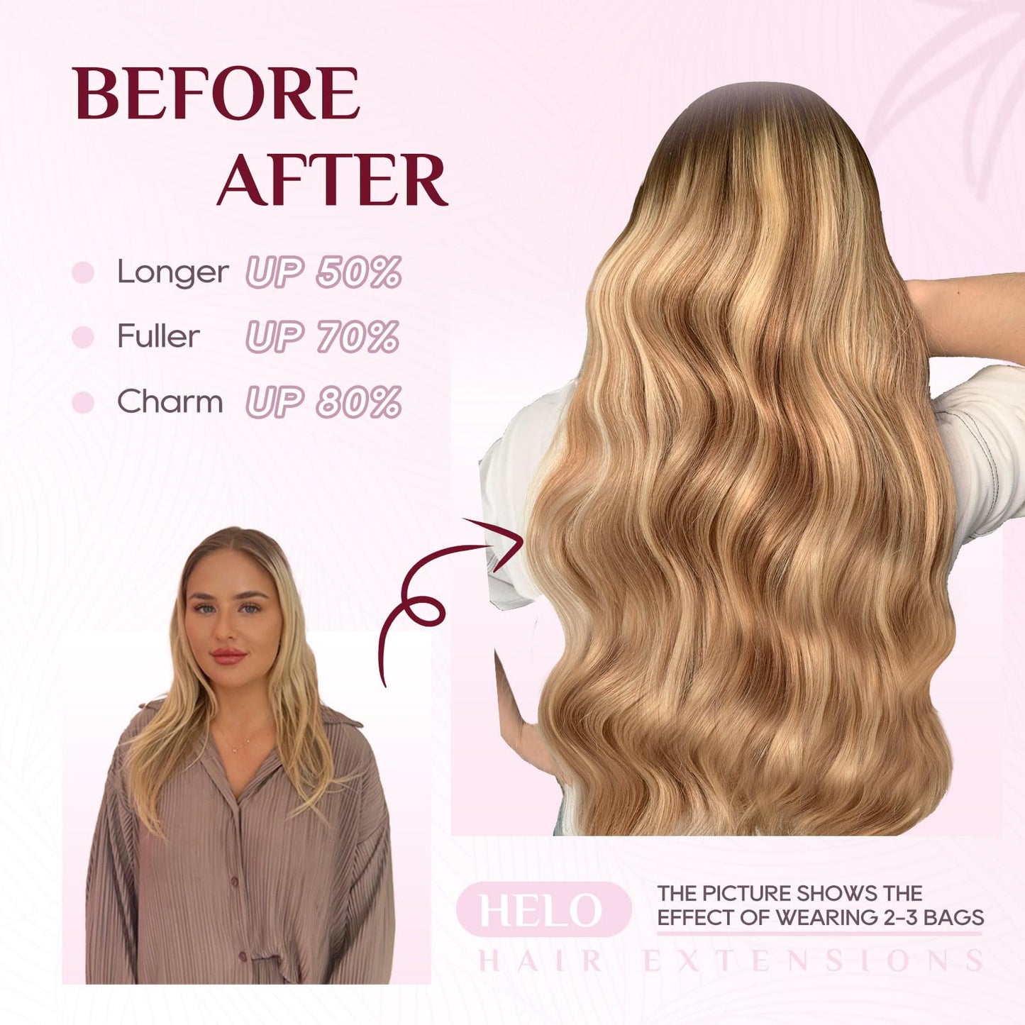 Halo Hair Extensions - Dark Brown to Gold Blonde and Bleach Blonde Adjustable Size Removable Secure,Halo Extensions Real Human H