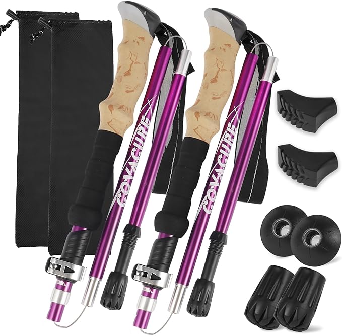COVACURE Hiking Poles - Aluminum Alloy 7075 Trekking Poles Collapsible with Telescopic,Lightweight & Foldable Collapsible ...
