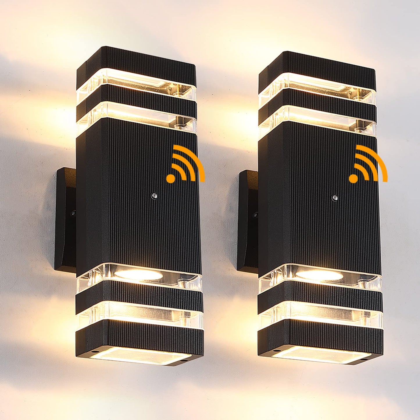 Boxcupin Dusk To Dawn Led Outdoor Lights 2 Pack, 3000K Warm White, Waterproof Aluminum Fixture, Model Bxowls6