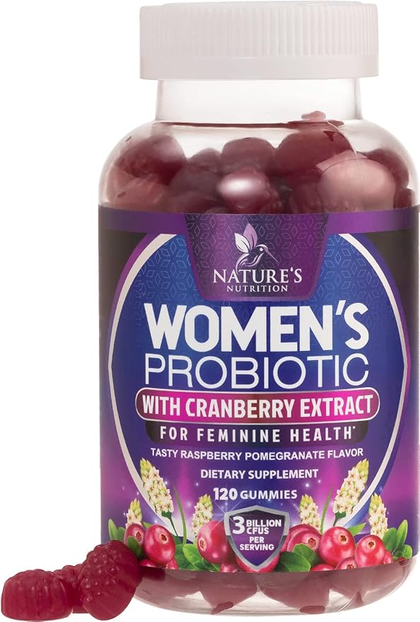 Probiotics for Women Gummy - 6 Diverse Strains w/ Cranberry, PH Balance, Digestive & Feminine Health Support, 3 Billion CFU Womens Probiotic for Urinary & Immune Support, Non-GMO - 120 Gummies