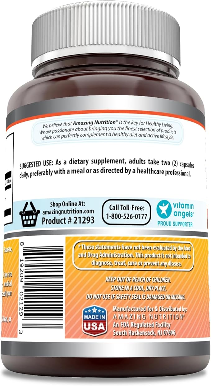 Amazing Formulas Berberine 1000mg Per Serving 250 Capsules Supplement | Non GMO | Gluten Free | Made in USA- Proudly Made in The USA with Guaranteed Purity & Potency