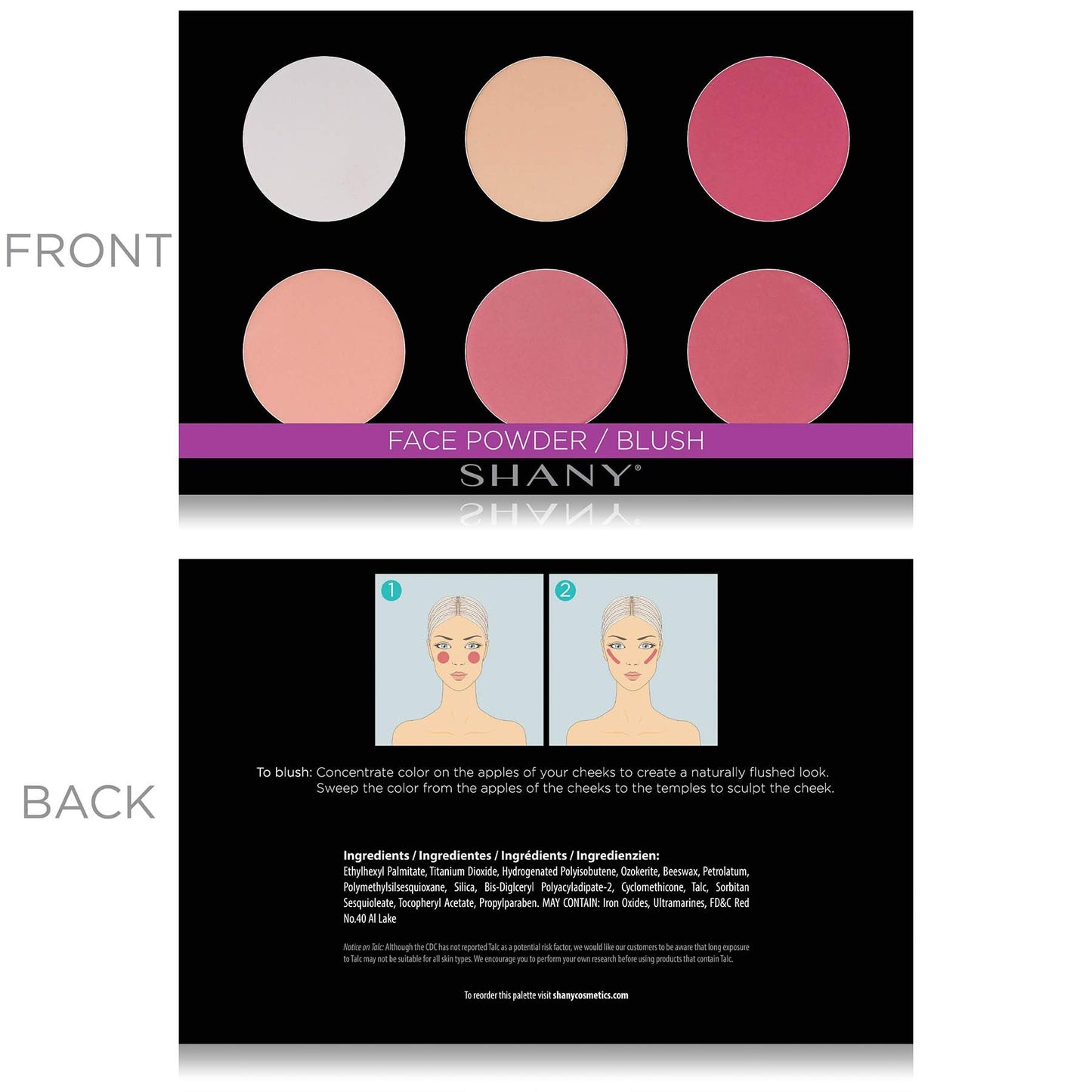 SHANY Cosmetics Shimmer & Matte Blush/Highlighter Face Palette - Layer 4 - Refill For The 6 Layer Mini Masterpiece Collection Ma