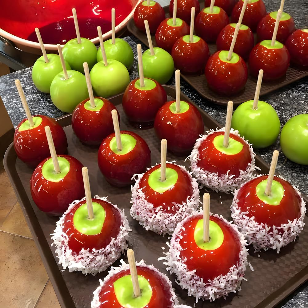 400 pcs Candy Apple Skewer Sticks, PEOUWNES 5mm 5.5 inch Caramel Apple Sticks, Corn Dog Sticks, Rock Candy Stick, Bamboo Skewers for Corn Cob Kabob, Lollipop, Grill