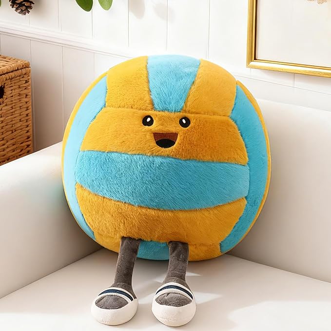 Stepxi Volleyball Stuff, Soft Volleyball Stuffed Animal Plush Toy, Fluffy Sports Pillow for Kids Sofa Bedroom Decoration,V...
