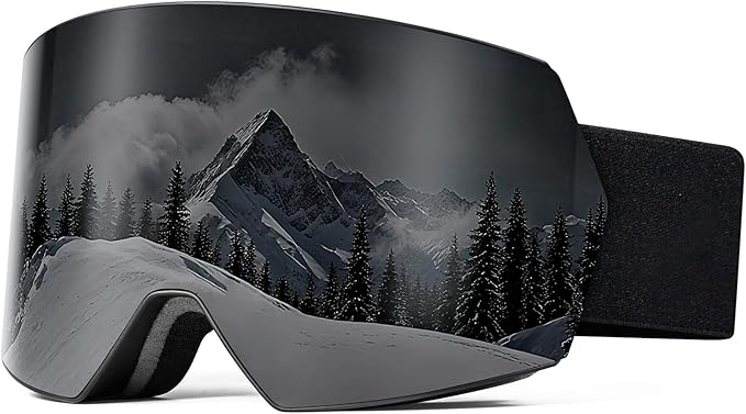 SPOSUNE Ski Goggles OTG Anti-Fog Snow Goggles for Men Women, UV400 Protection Snowboard Goggles for Skiing & Snowboarding