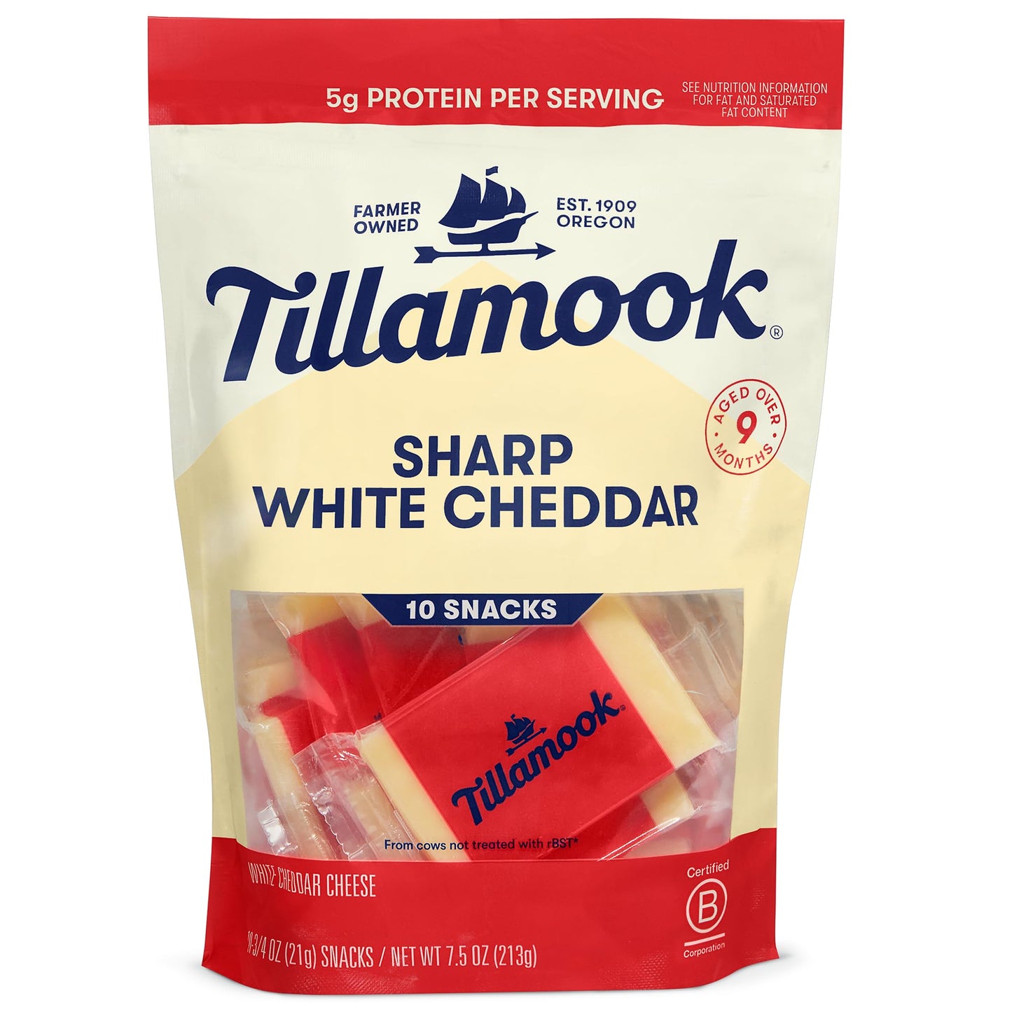 Tillamook Cheese Sticks Sharp White Cheddar, 0.75 Oz