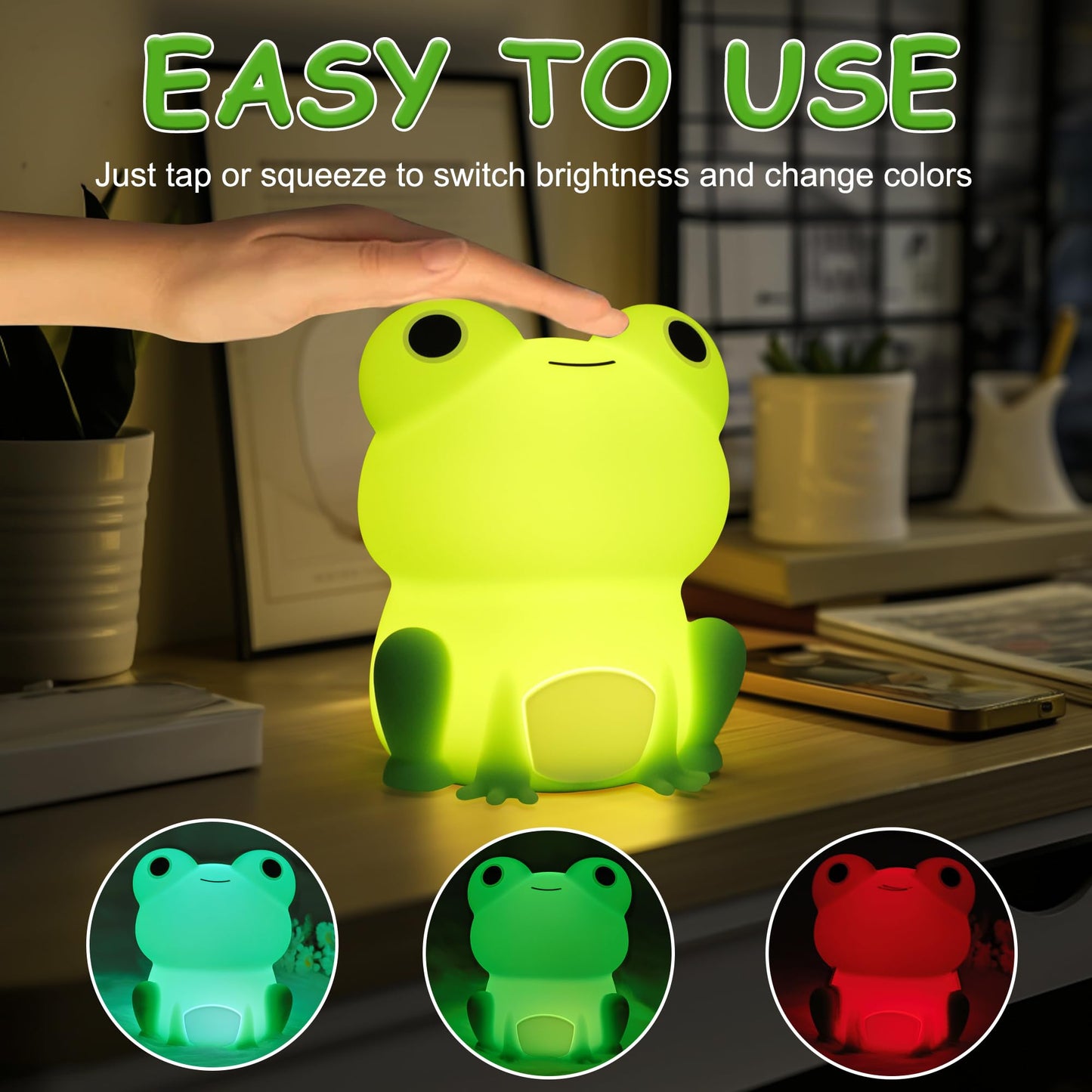 Lampeez Frog Night Light  Cute Frog Gifts  Soft Silicone Lamp Nursery Nightlight Led Night Light  Bedroom Decor As Xmas Birthday Gifts For Boys Girls