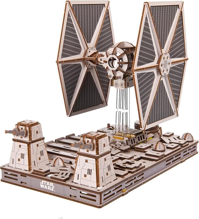 UGEARS Star Wars™ TIE Fighter™ 3D Wooden Puzzles for Adults – Mechanical Wooden Models for Adults to Build, Star Wars Model Kit, Wood 3D Puzzle Building Kits, Hobby Brain Teaser