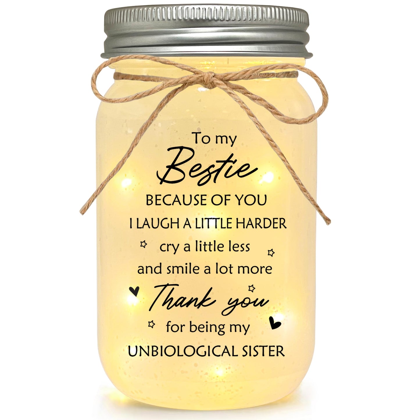 Le Xiaoxi Best Friend Birthday Gifts For Women  Mason Jar Night Lights - Christmas Mother S Day Birthday Gifts For Women Friendship