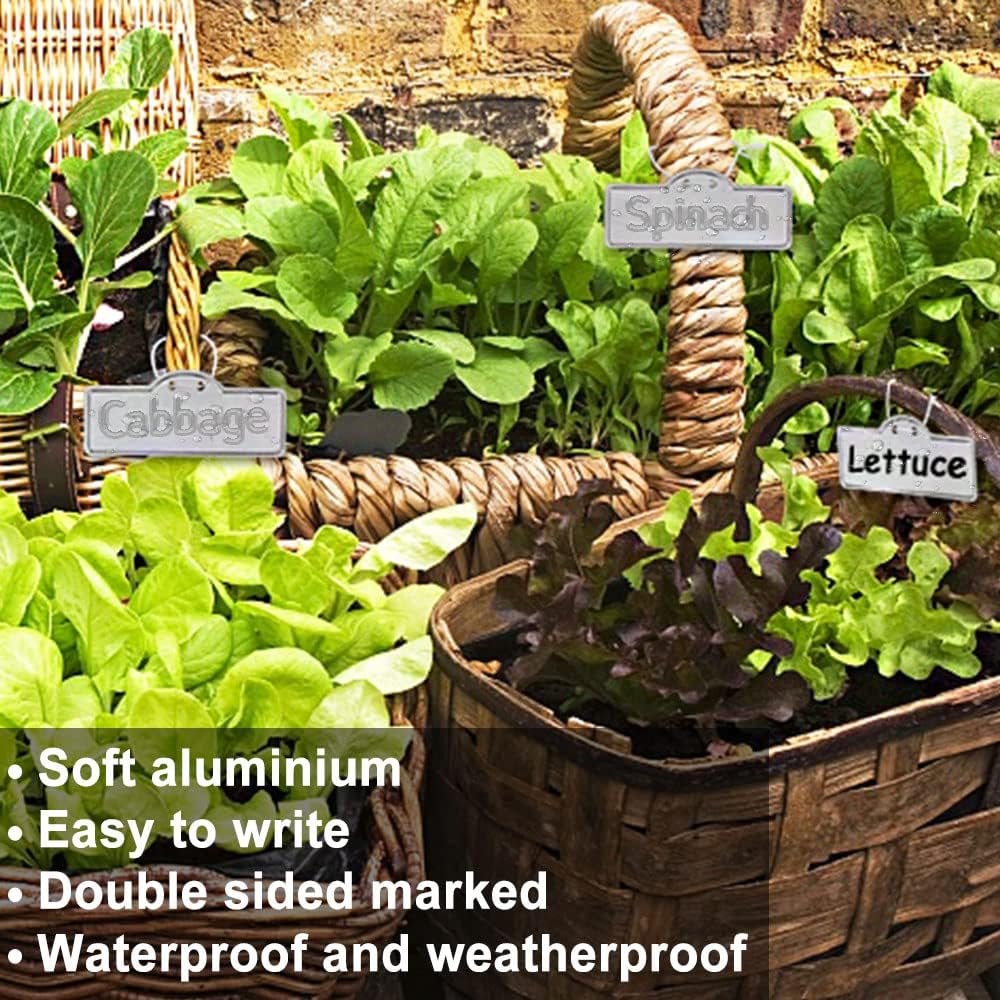 Metal Plant Labels, Aluminum Plant Tags, Tree Markers for Outdoor Garden, Waterproof (3-1/2", 100 Pcs, Two Wire Sizes)