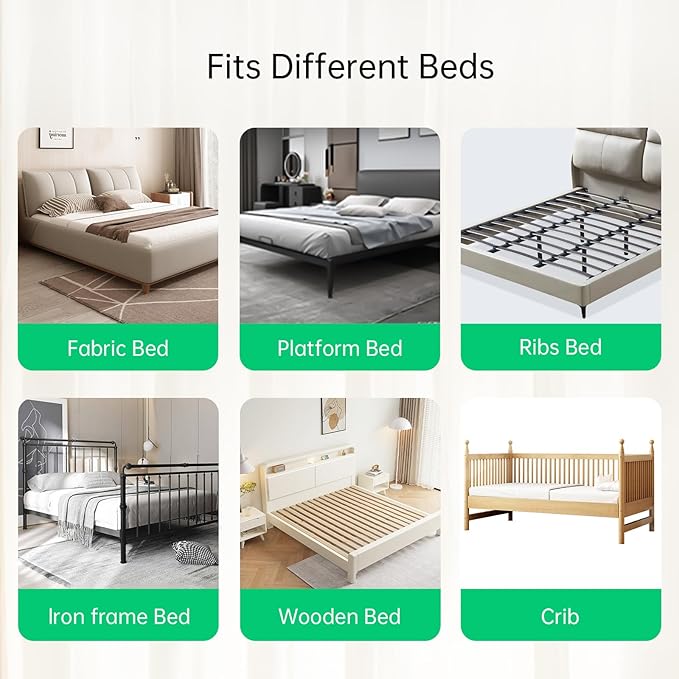 Folding Bed Rail for Toddlers,Baby Bed Rail Guard with Reinforced Anchor Safety System,Fit Bunk,Full Size,Queen,King,Twin(White,59"x23.6")