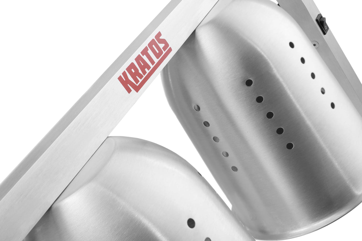 Kratos Commercial Bulb Warmer, Two Bulb Heat Lamp for Food, Silver, 120V, 500 Watts, Countertop Electric Food Warmer for Restaurants (31M-003)