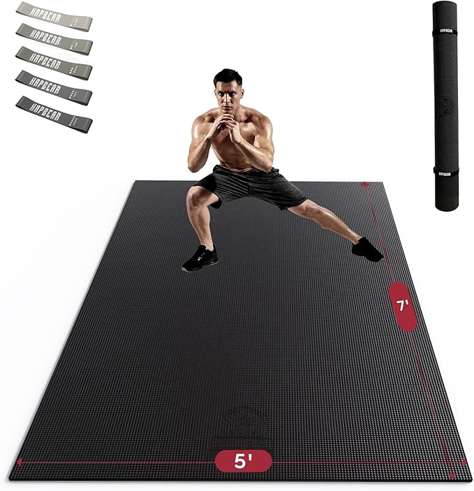 HAPBEAR Extra Large Exercise Mat-7'x5'/6'x8'/6'x9'/6'x10'/6'x12'x8mm(1/3 inch),Non-Slip, Ultra Durable, Thick Workout Mats...