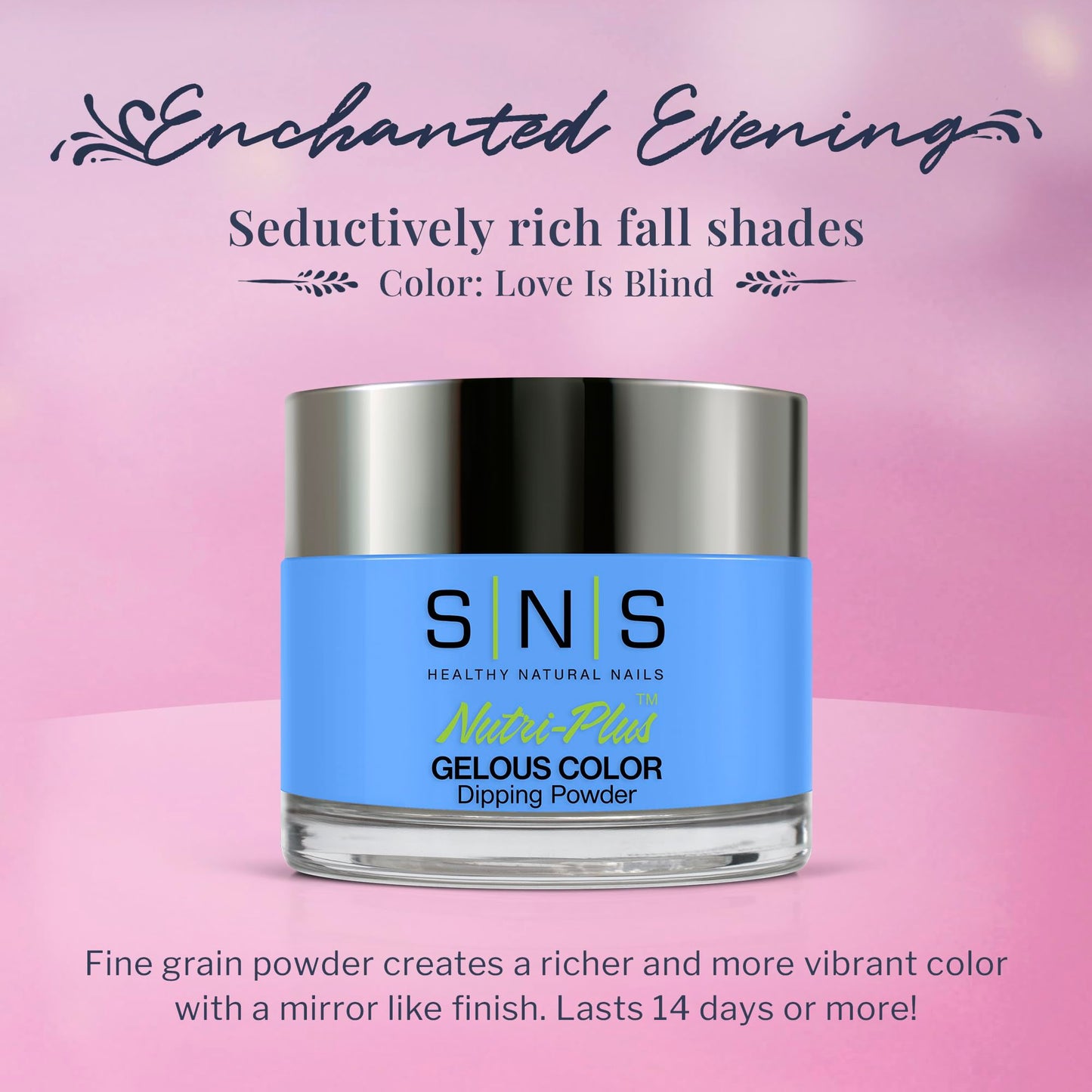 SNS Nail Dip Powder, Gelous Color Dipping Powder - Love Is Blind (Blue), EE15 - Long-Lasting Acrylic Nail Color & Polish Lasts 1