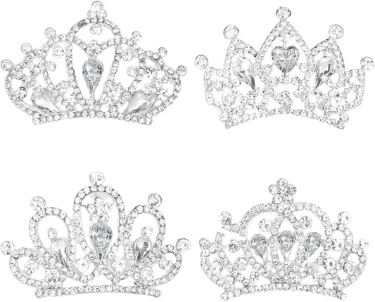 Mini Tiaras Crown with Hair Comb Mini Tiara Bulk Crown Princess Crystal Shiny Tiaras Headbands for Women Hair Accessories ...