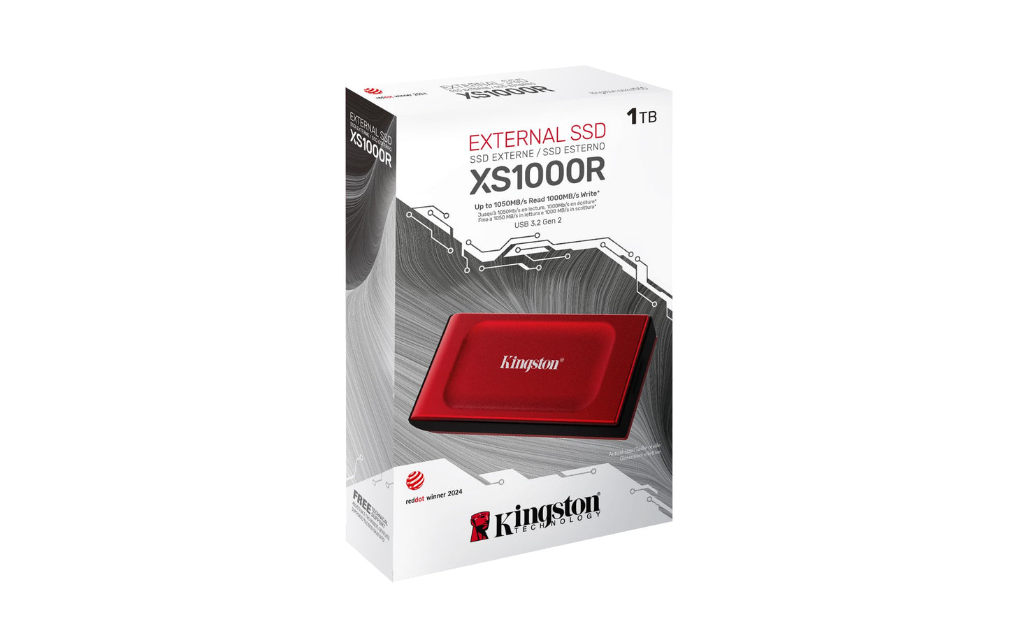 Kingston XS1000R 1TB SSD | Pocket-Sized | USB 3.2 Gen 2 | External Solid State Drive | Up to 1050MB/s | SXS1000R/1000G