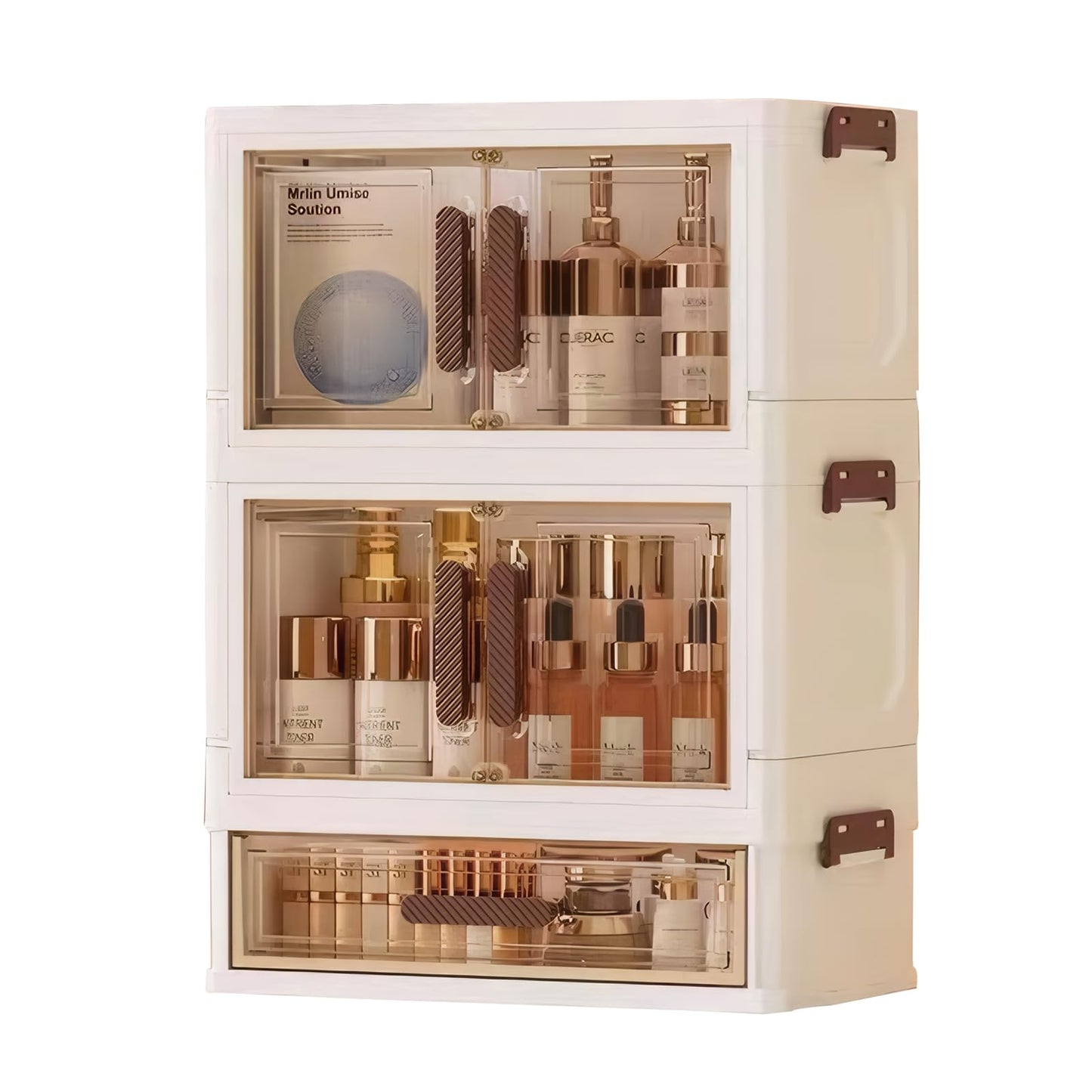Desktop cosmetics, beauty tools storage box,Stackable Storage Bins, With drawer and compartment combination, Underwear socks and