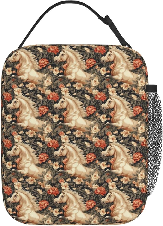 Horse Lunch Box for Women Kids Girls Insulated Lunch Bag Lunchbox Adults Lunch Tote Bags Reusable Cooler for Work Office School Picnic Travel