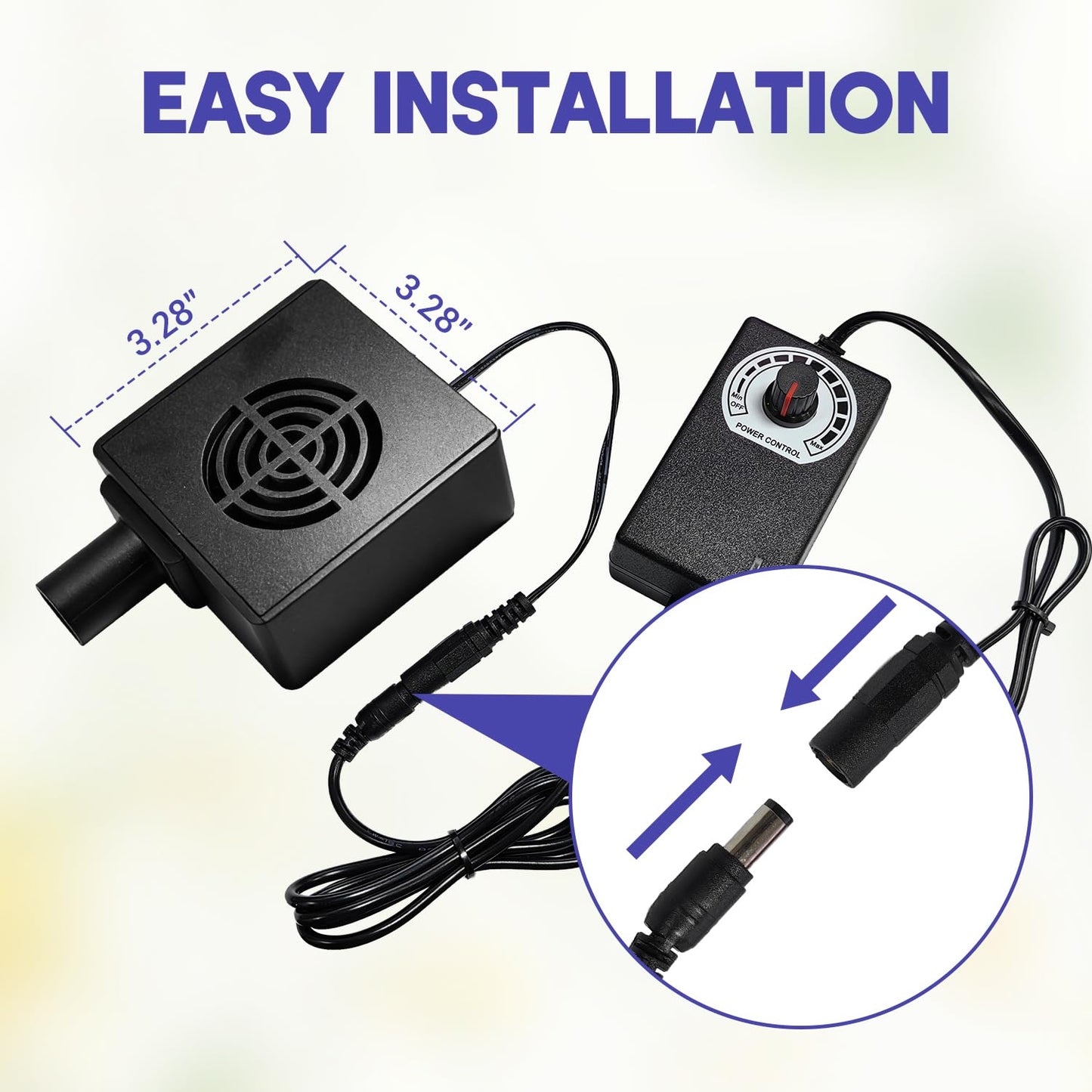 CPAP Hose Dryer Fan for 22mm Tubing, CPAP Tube Cleaner Blower of Adjustable Airflow, with Resmed Airsense 10 11 Machine Tubing, CPAP Cleaning Supplies, Kit Helps Quick Drying Hose (Black)