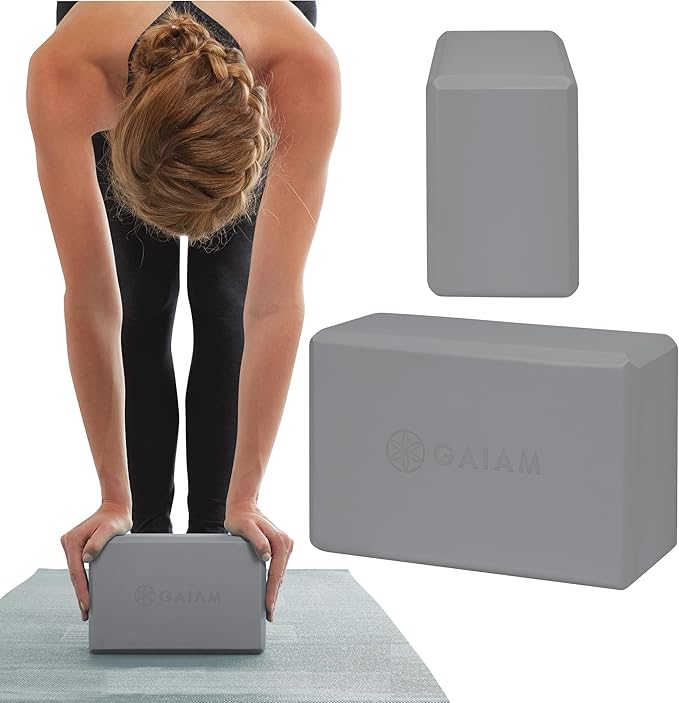 Gaiam Yoga Block - Supportive Latex-Free Eva Foam - Soft Non-Slip Surface with Beveled Edges for Yoga, Pilates, Meditation...
