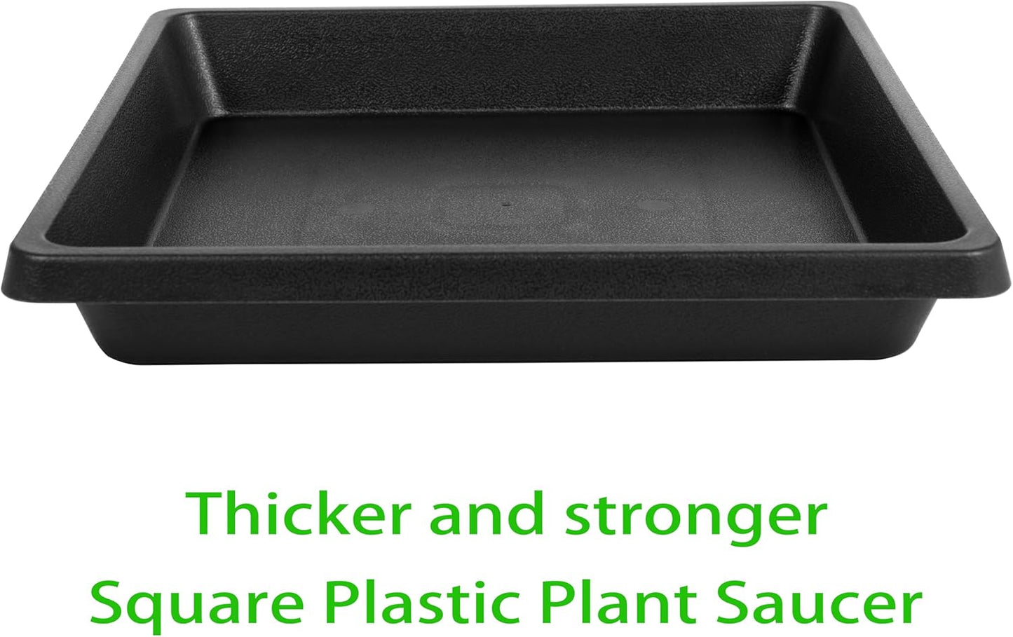 6 Inch 4 Pack Square Plant Saucer, Plant Trays for Pots, Plant Saucers for Indoors and Outdoors, Water Catcher Tray, 8 10 12 14 16 18 20 inch Seed Starting Tray, Growing Trays (6"-Black)