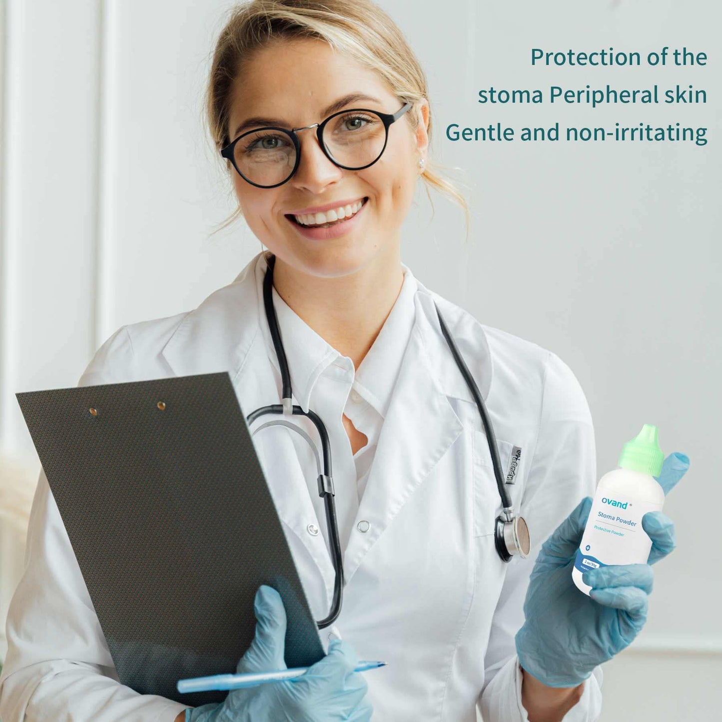 ovand Stoma Powder,Skin Barrier Protection Ostomy Powder Supplies - Stoma Adhesive Powder,1 oz (2 Bottles)
