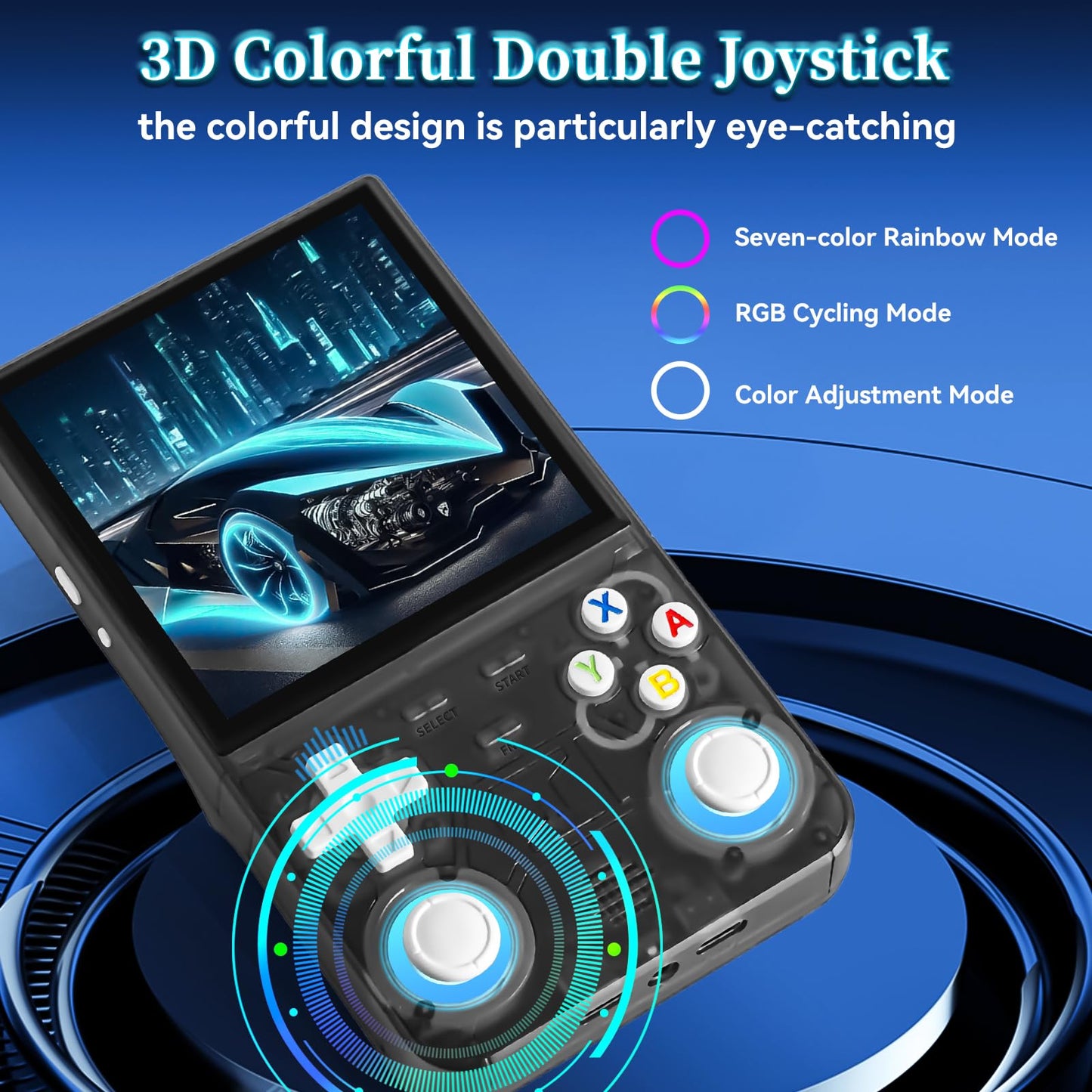 Forlarme R36Ultra Retro Handheld Game Console - Open Source Linux System, 30000+ Pre-Installed Classics, 4.0" IPS Display, 30+ Emulator Support, Includes 64GB Card & Portable Case (Black)