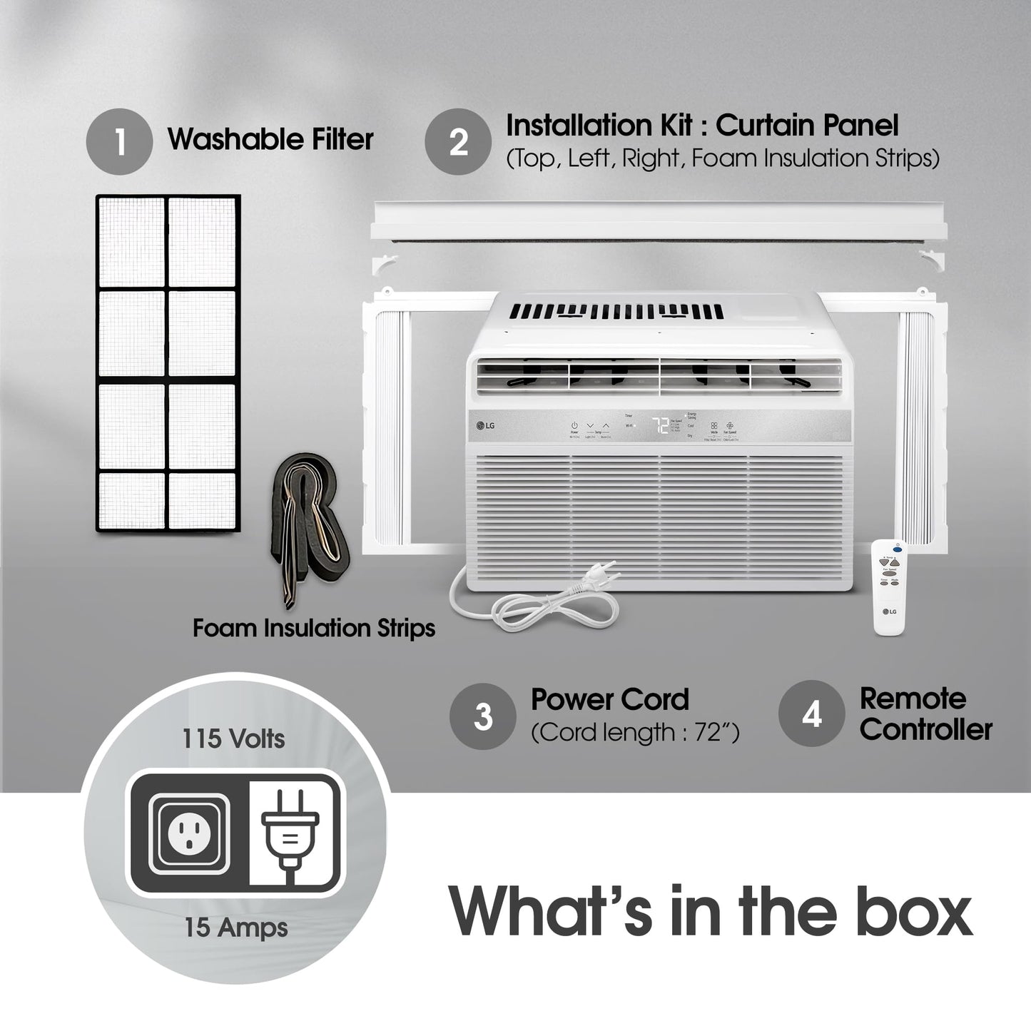 Lg 5,000 Btu Window Air Conditioner, Cools 150 Sq.Ft. (10 X 15 Room Size), Quiet Operation, Electronic Control Ac Unit With Re