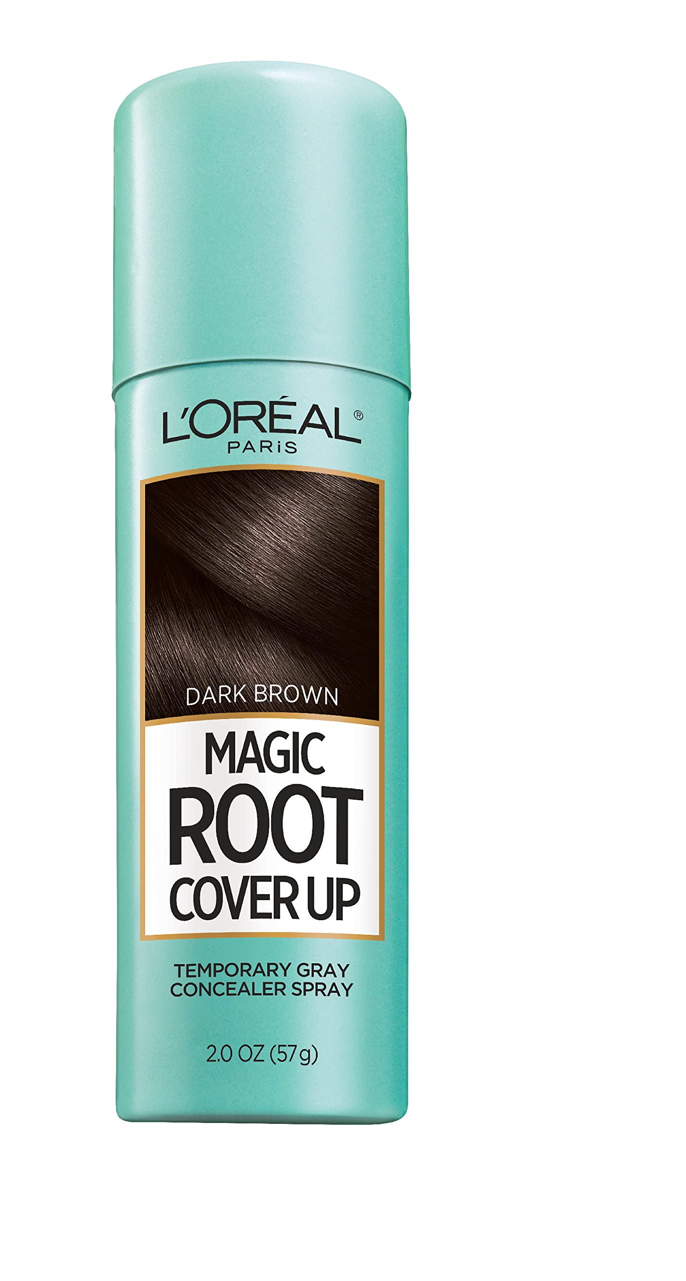 L'Oreal Paris Root Cover Up Temporary Gray Concealer Spray, Hair Color Spray with Filling & Thickening Coverage, Dark Brown, Pac