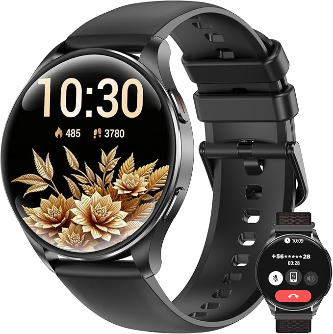 IOWODO Smart Watch for Women Men, 1.43" AMOLED Ultra-Clear Screen Fitness Tracker with HeartRate/Sleep Monitor, 21Language...