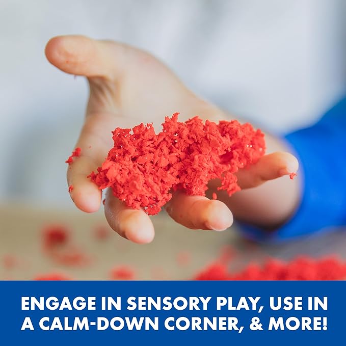 Educational Insights Pluffle 2-Pack Red & Blue - Sensory Bin Foam Set, No Mess Alternative to Sand Toys & Slime for Toddlers at Home or in the Classroom, Fun Sensory Table Filler, Kids Ages 3+