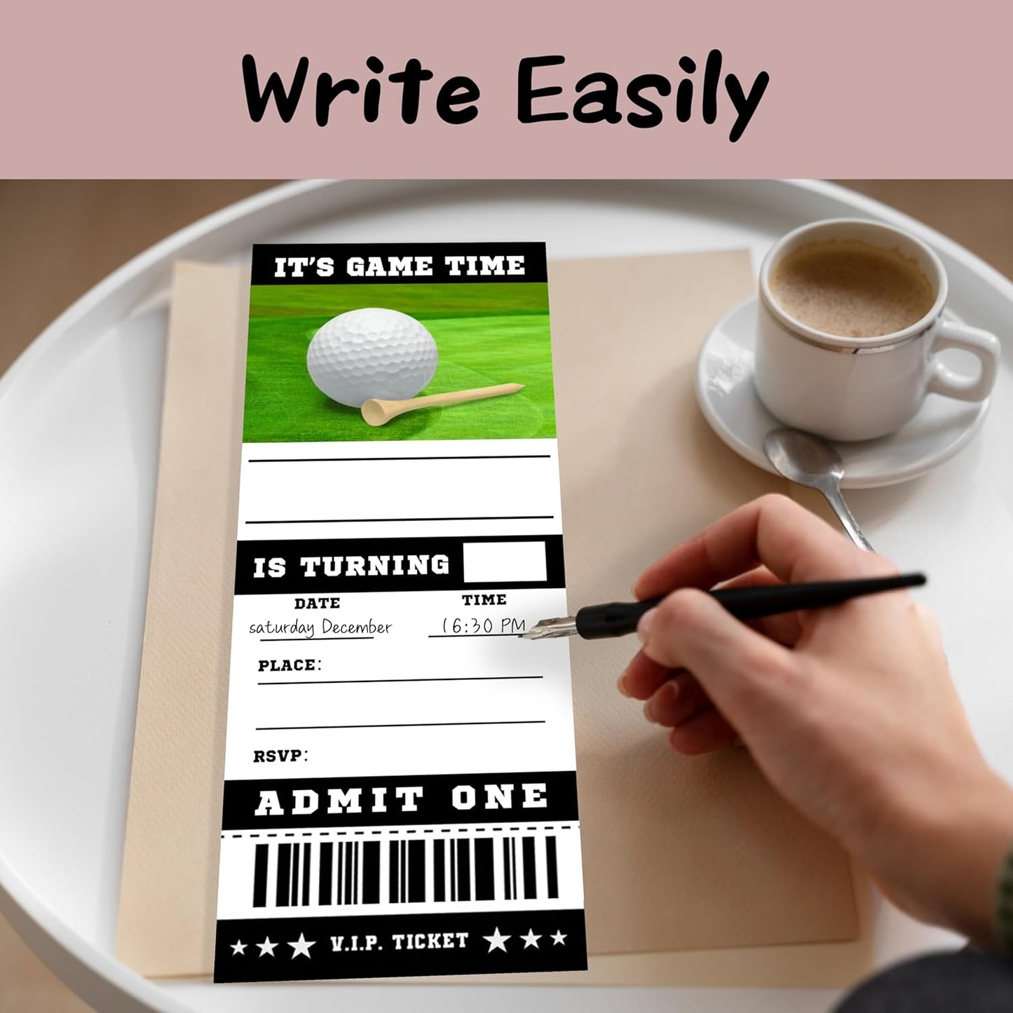 20 Golf Game Ticket Invite Cards-Golf Birthday Invitation with Envelopes for Teens kids Adults-Sports Birthday Cards-Party Favor & Supplies (3×8 inch)-A10
