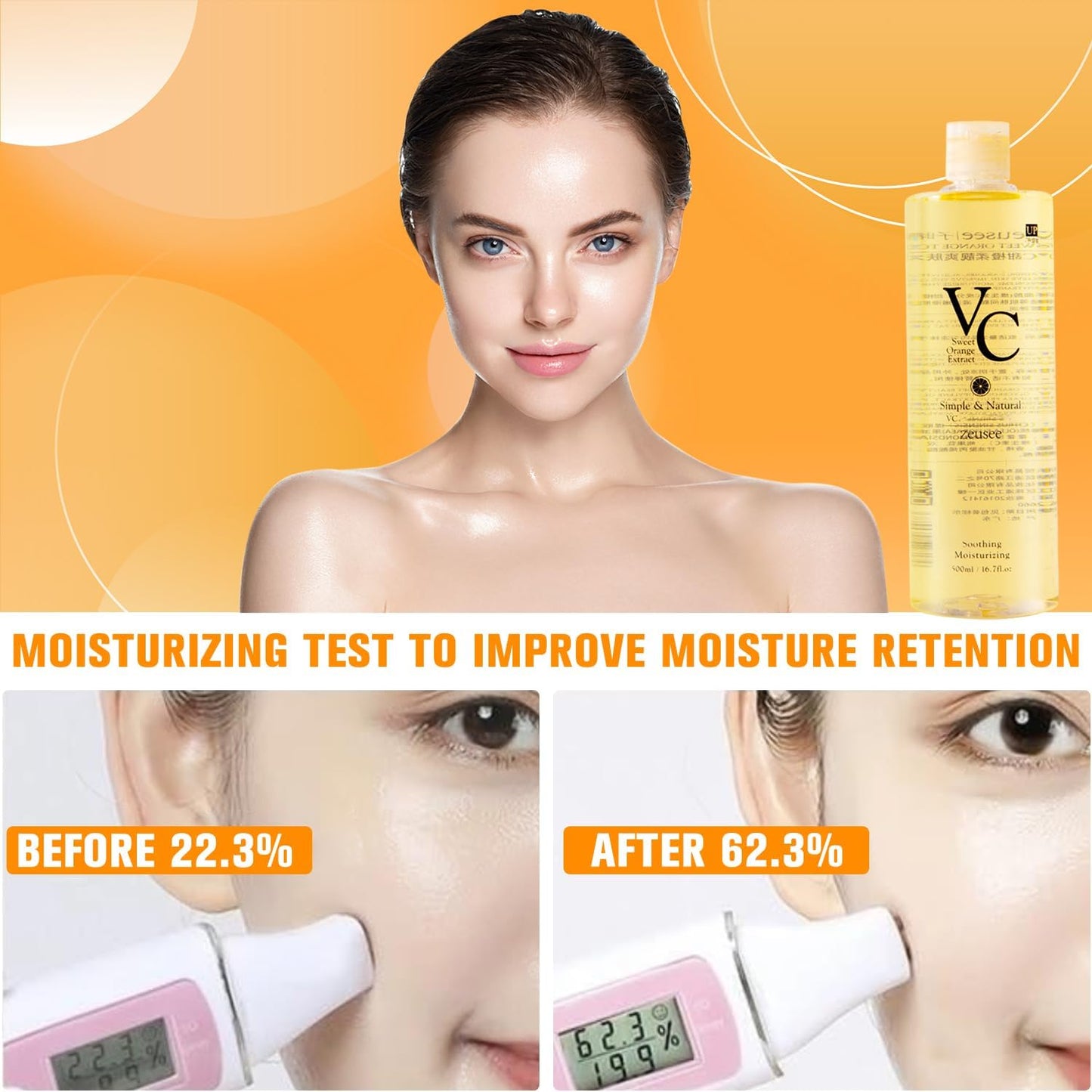 VC Toner Refreshing Hydrating Rejuvenating Wet Compress Moisturizing Water Lotion 300ml