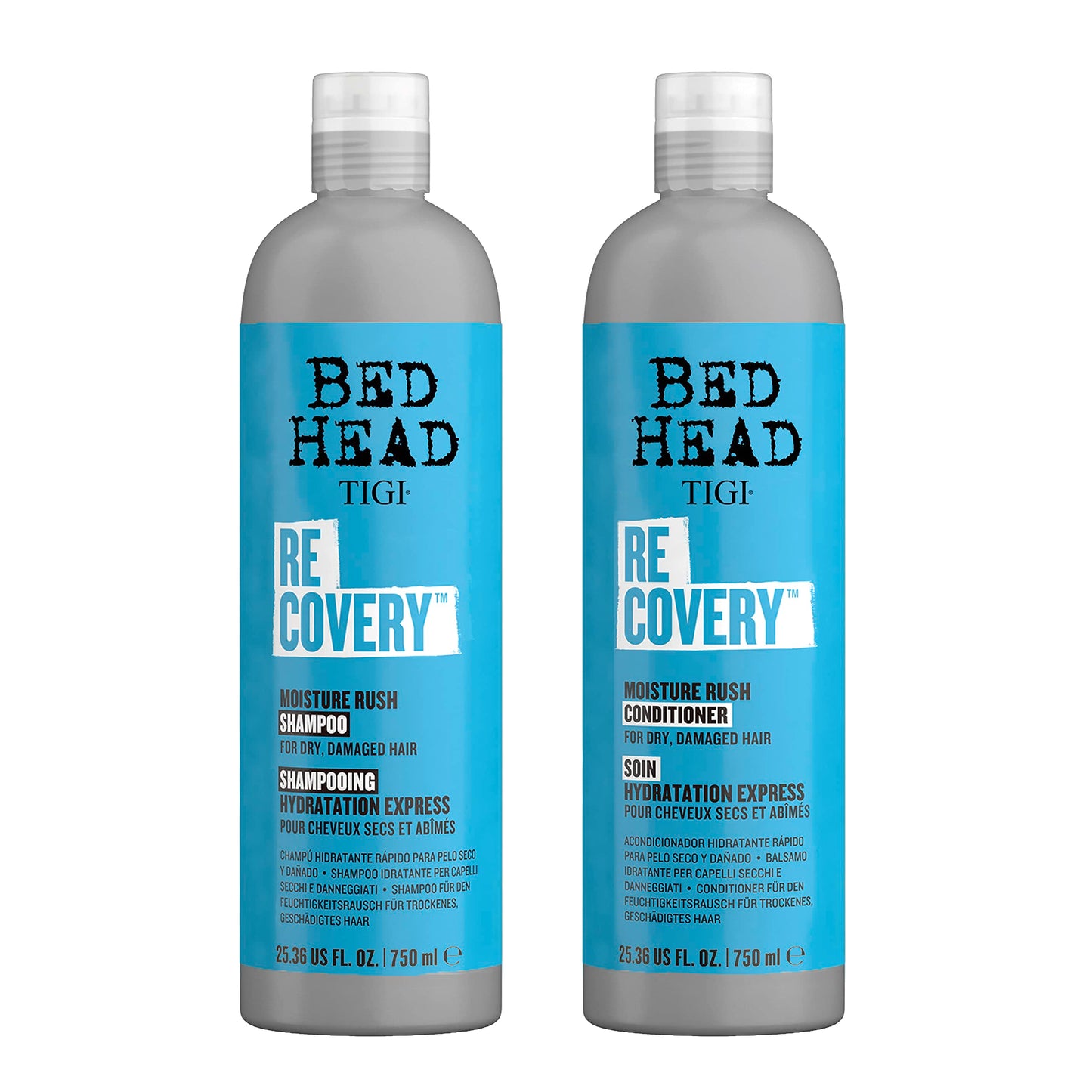 Bed Head by TIGI Recovery Moisturizing Shampoo and Conditioner Set for Dry Hair, with Prickly Pear Cactus Extract, 25.36 fl oz,