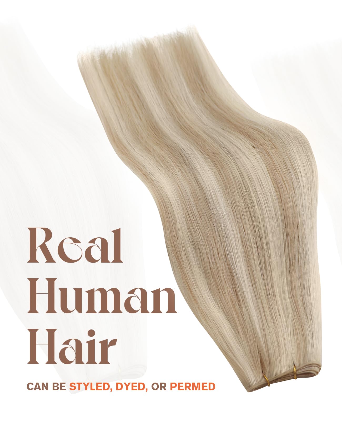 Sunny Hair Genius Weft Hair Extensions Real Human Hair Blonde Genius Weft Human Hair Extensions Ash Blonde Highlights Golden Blo