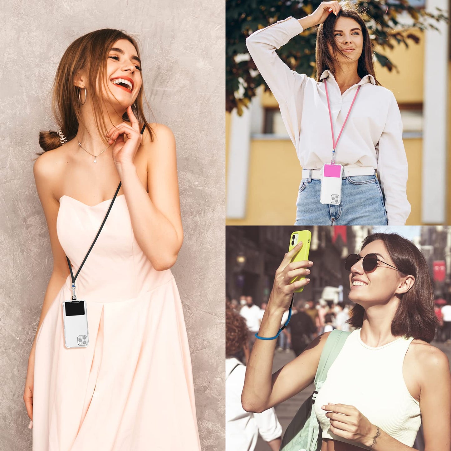 Lousrnman Cell Phone Lanyard, Universal 2   Phone Crossbody Lanyard For Women, 2   Wrist Phone Strap And 5   Connectors Compatib